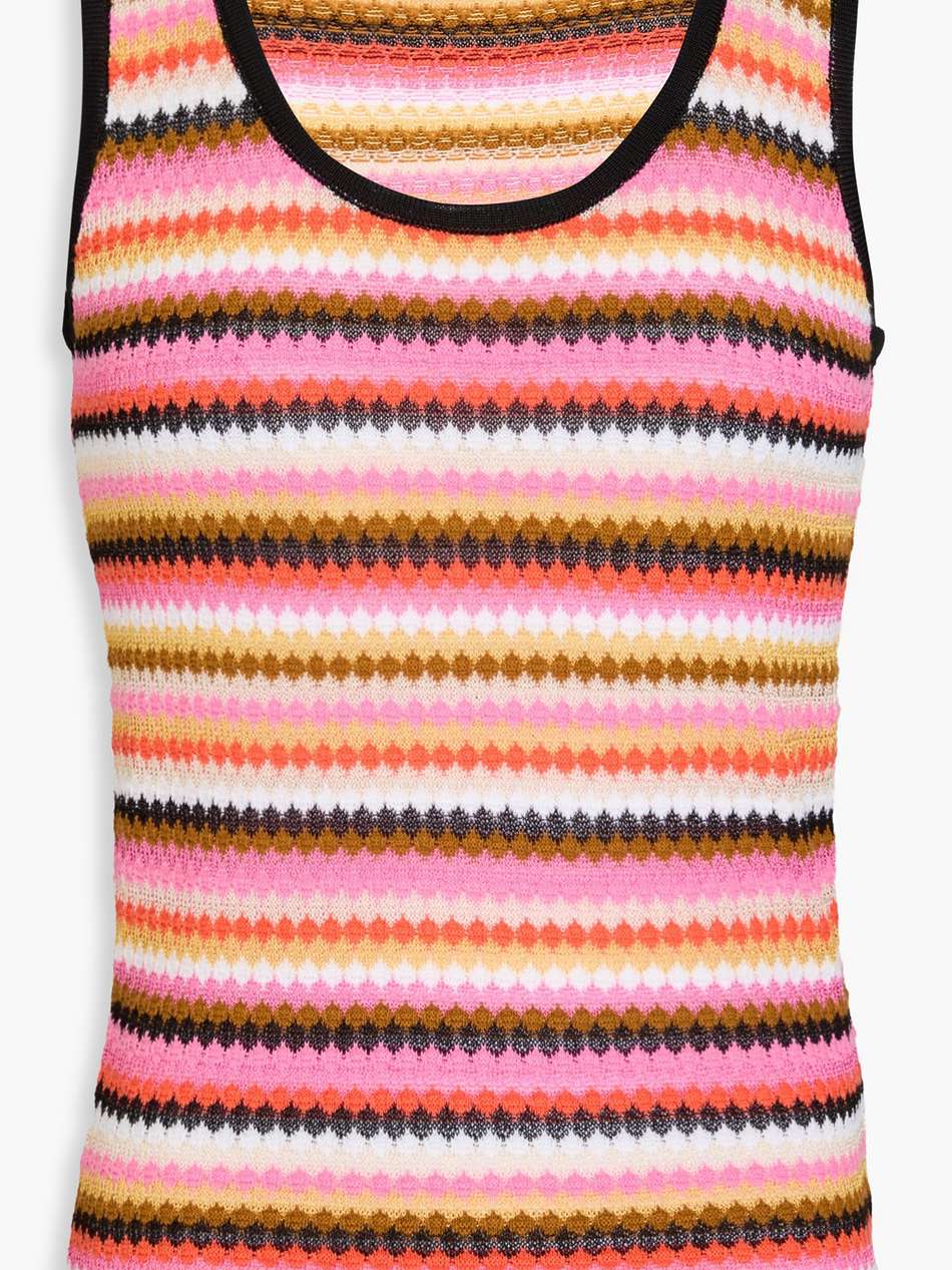crochet-knit cotton-blend tank