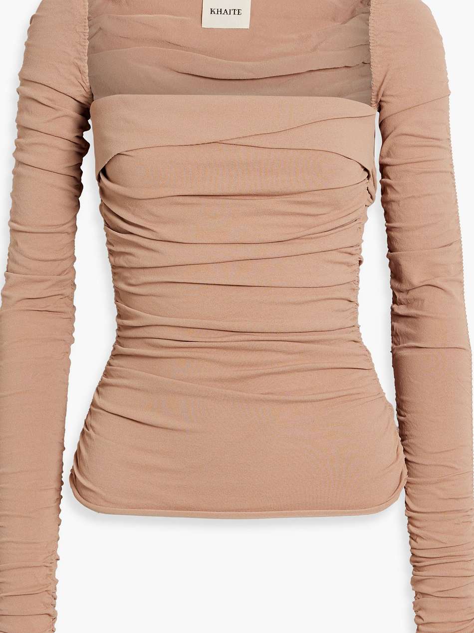 tala ruched stretch-jersey top
