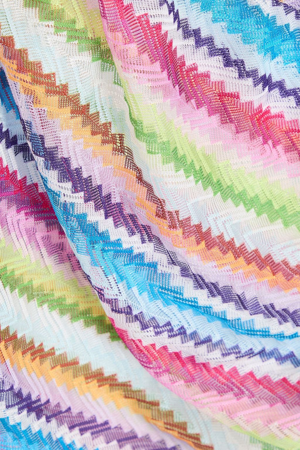 MISSONI بلوزة قصيرة بكتف واحد محاكة بالكروشيه