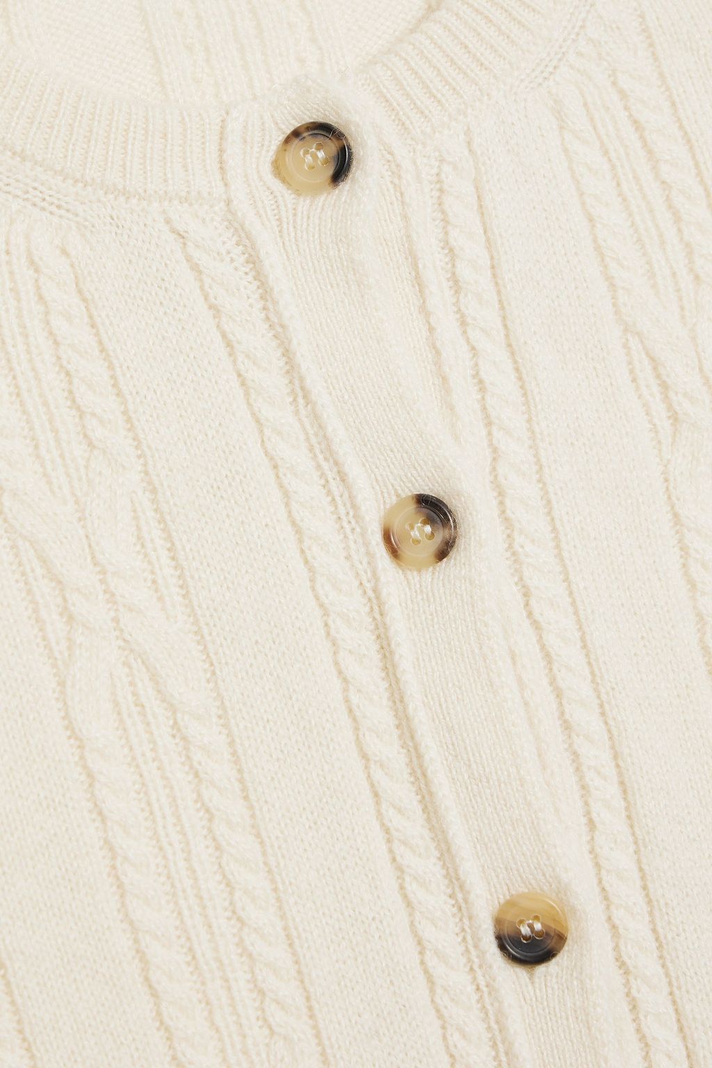 KHAITE Alaska cropped cable-knit cashmere cardigan