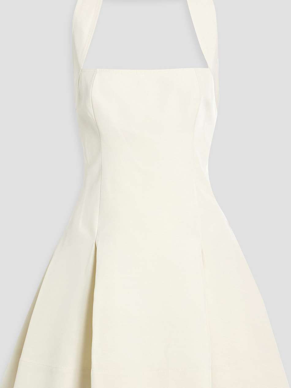 hila pleated faille halterneck mini dress