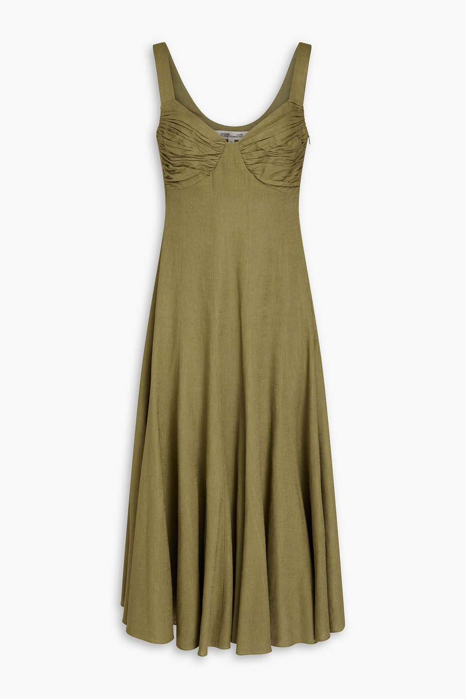 Beth gathered woven midi dress