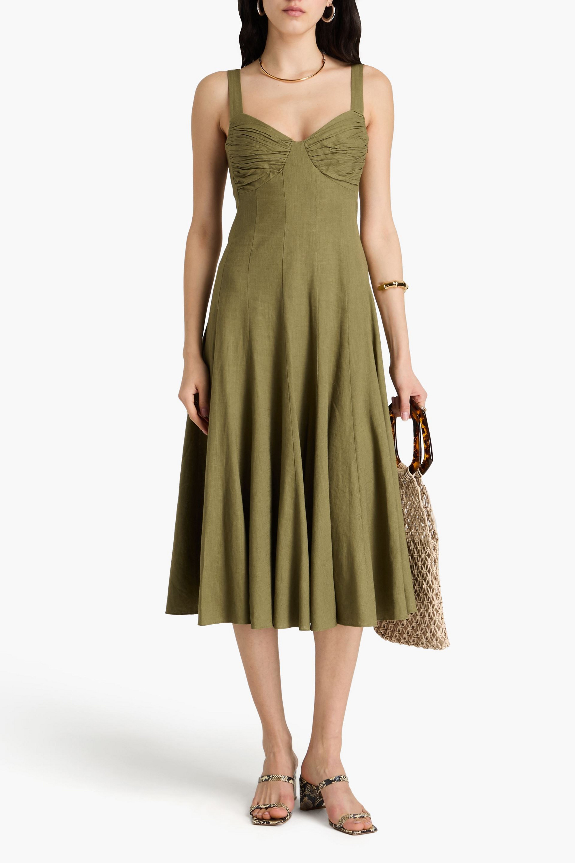 Diane von Furstenberg Beth gathered woven midi dress