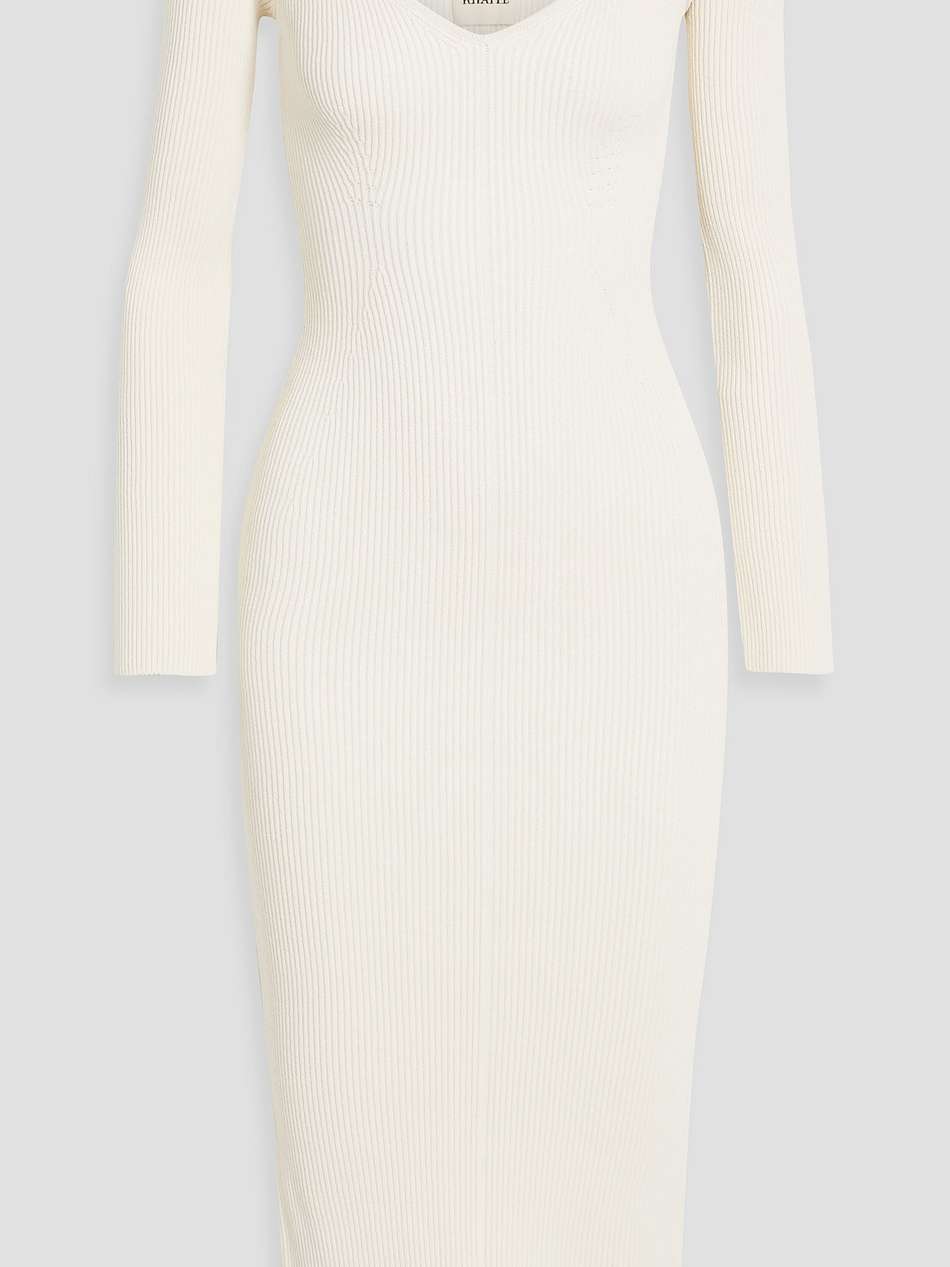 pia ribbed-knit midi dress