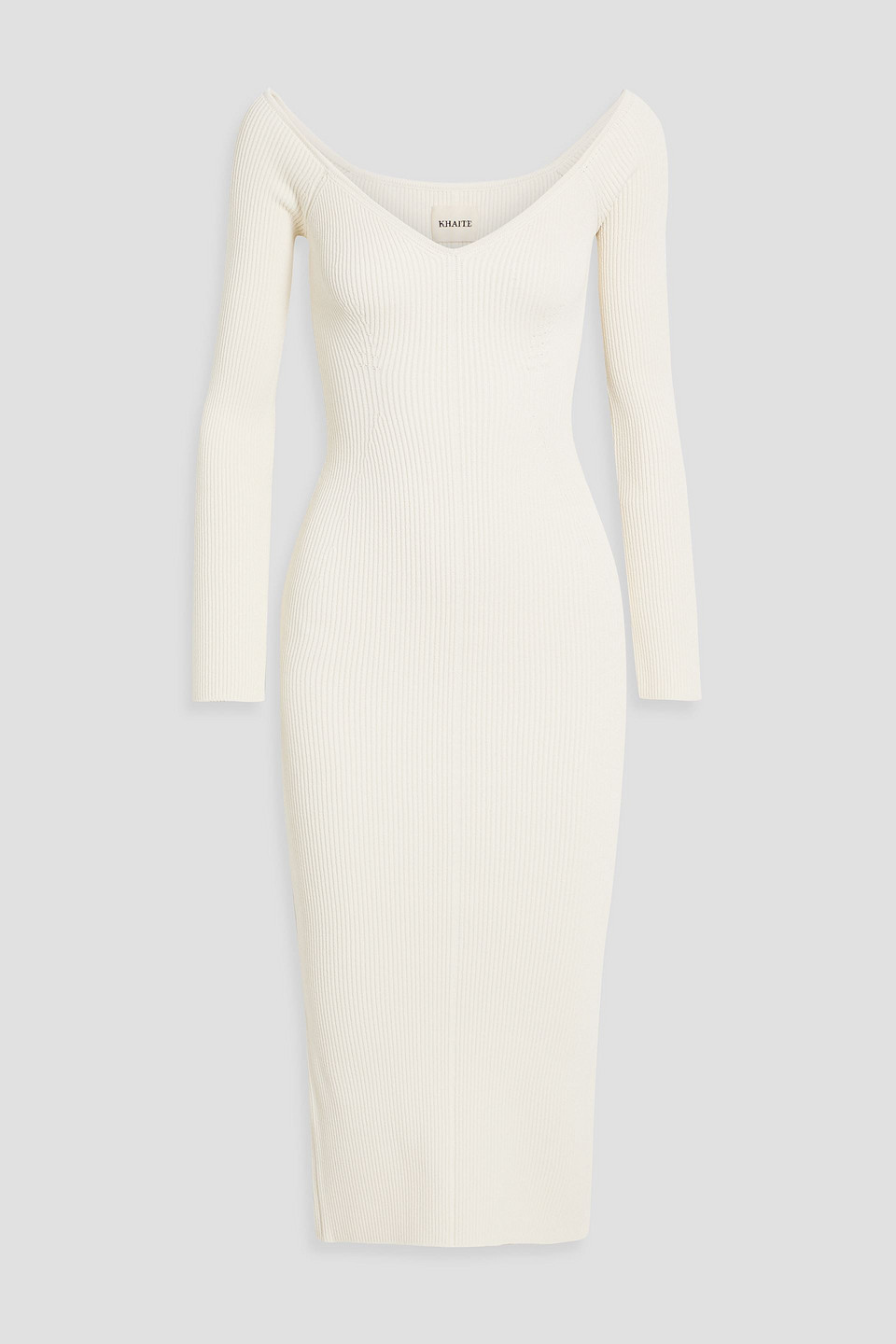 Pia ribbed-knit midi dress