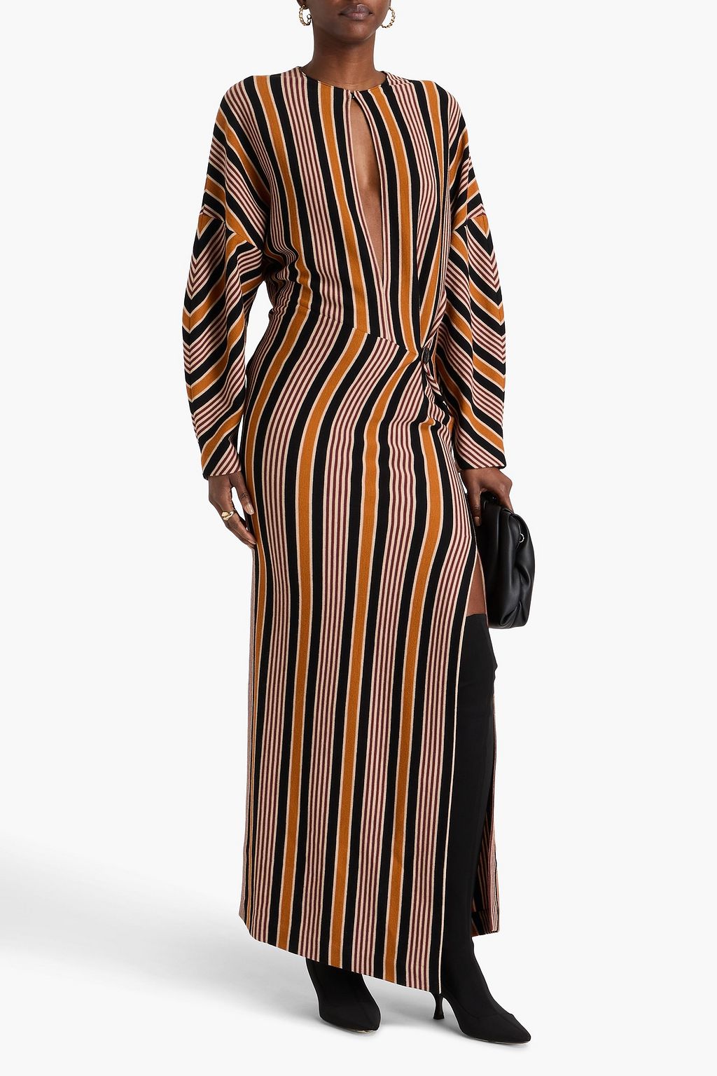 MISSONI فستان طويل من الصوف المخطط