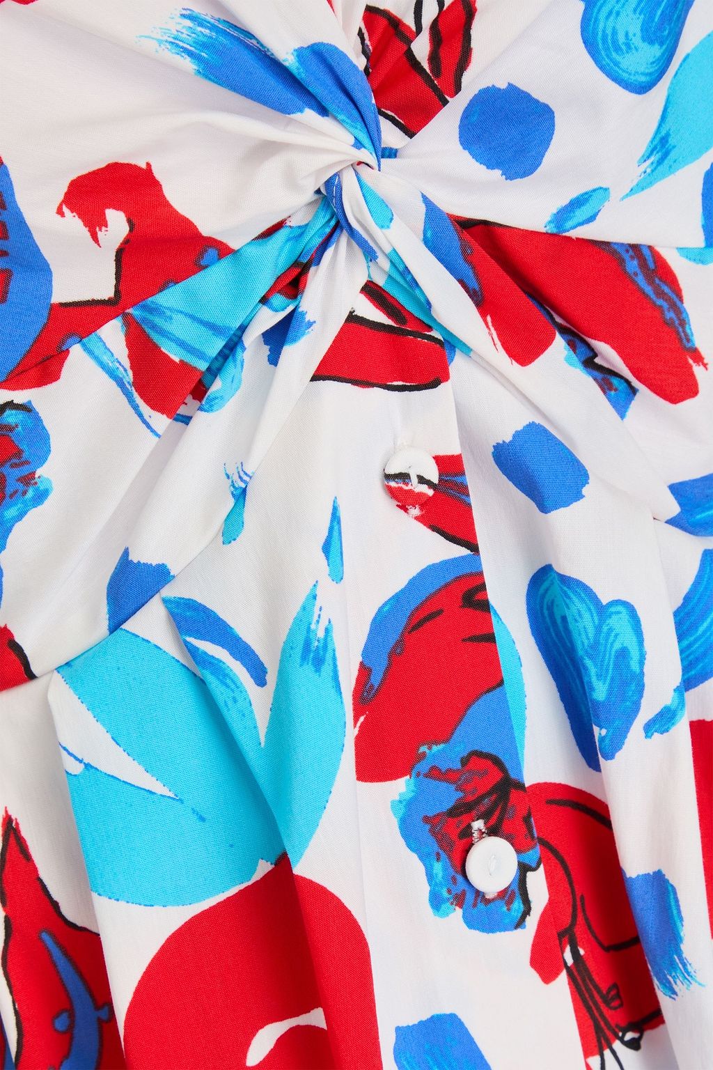 DIANE VON FURSTENBERG コットン混ポプリン ミディワンピース