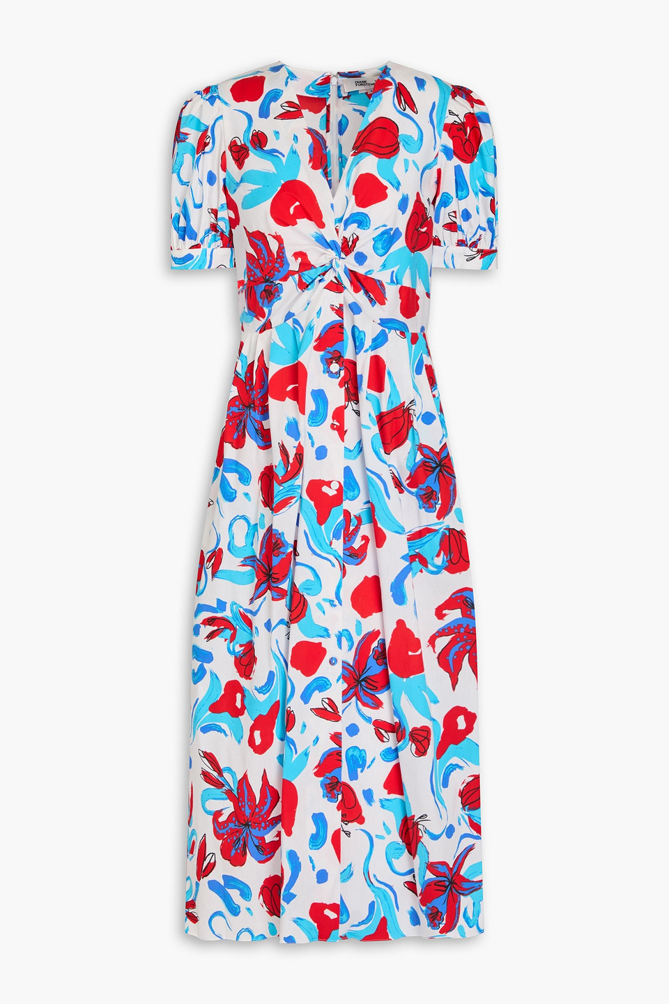 Diane Von Furstenberg Heather Cotton-blend Poplin Midi Dress