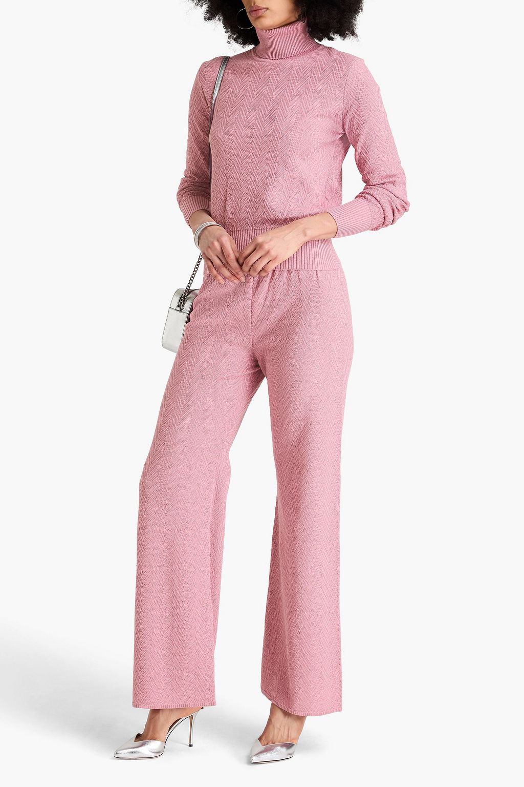 MISSONI Metallic jacquard-knit cotton-blend turtleneck sweater