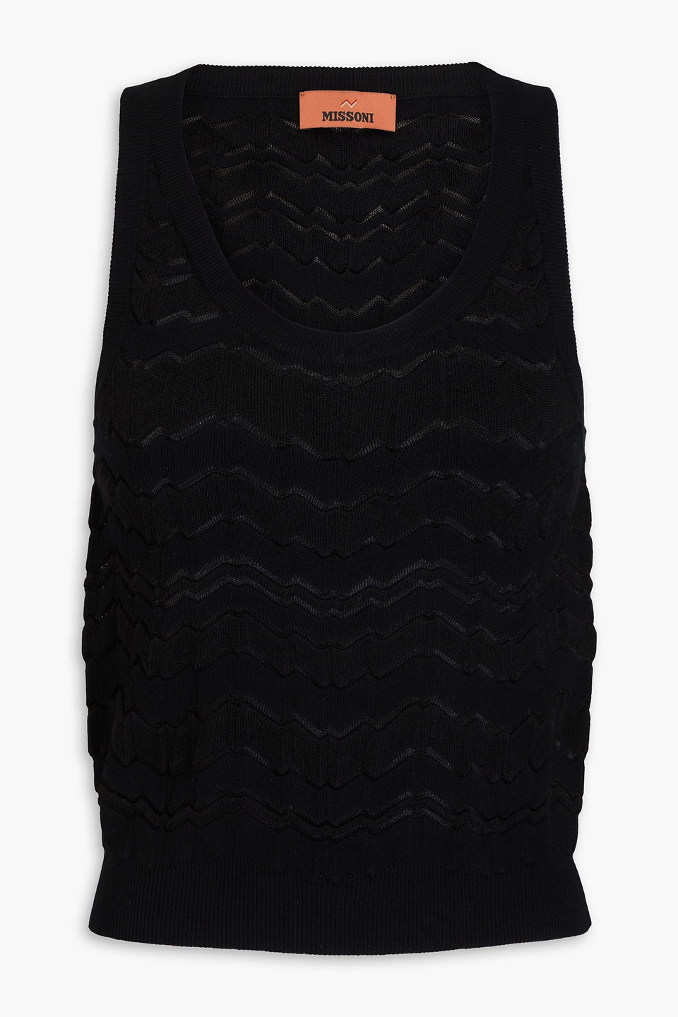 Missoni Crochet-knit Tank In Black