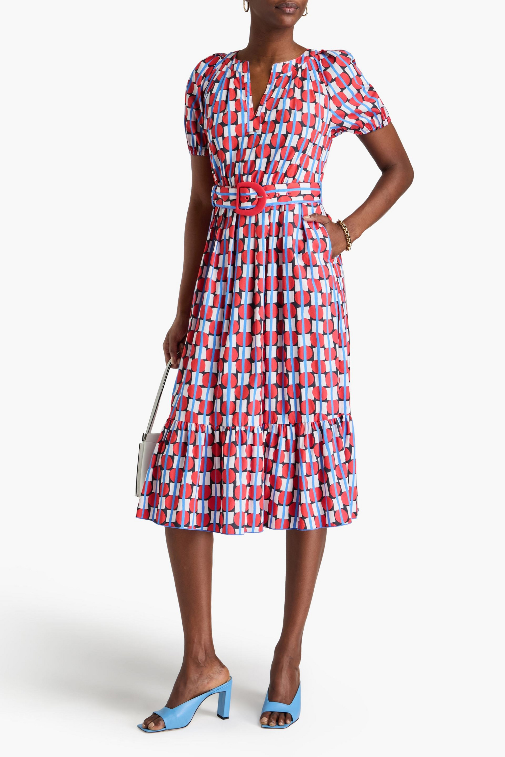 Diane von Furstenberg Lindy printed cotton-blend poplin midi dress