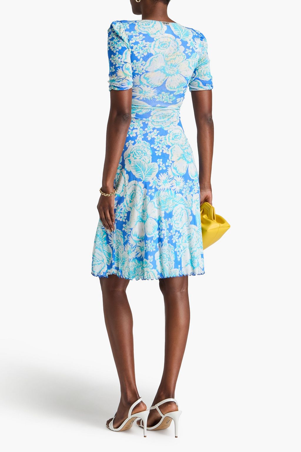DIANE VON FURSTENBERG Koren reversible ruched floral-print mesh dress