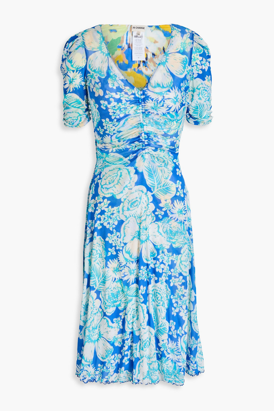 Koren reversible ruched floral-print mesh dress