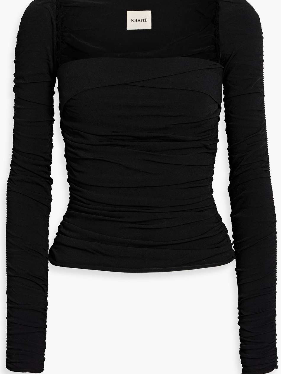 tala ruched stretch-jersey top