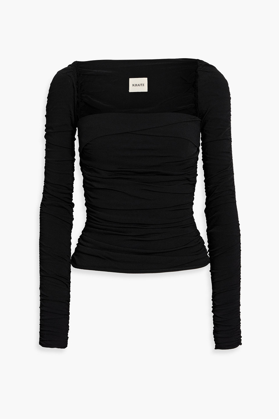 Khaite Tala Gerafftes Oberteil Aus Stretch-jersey In Schwarz