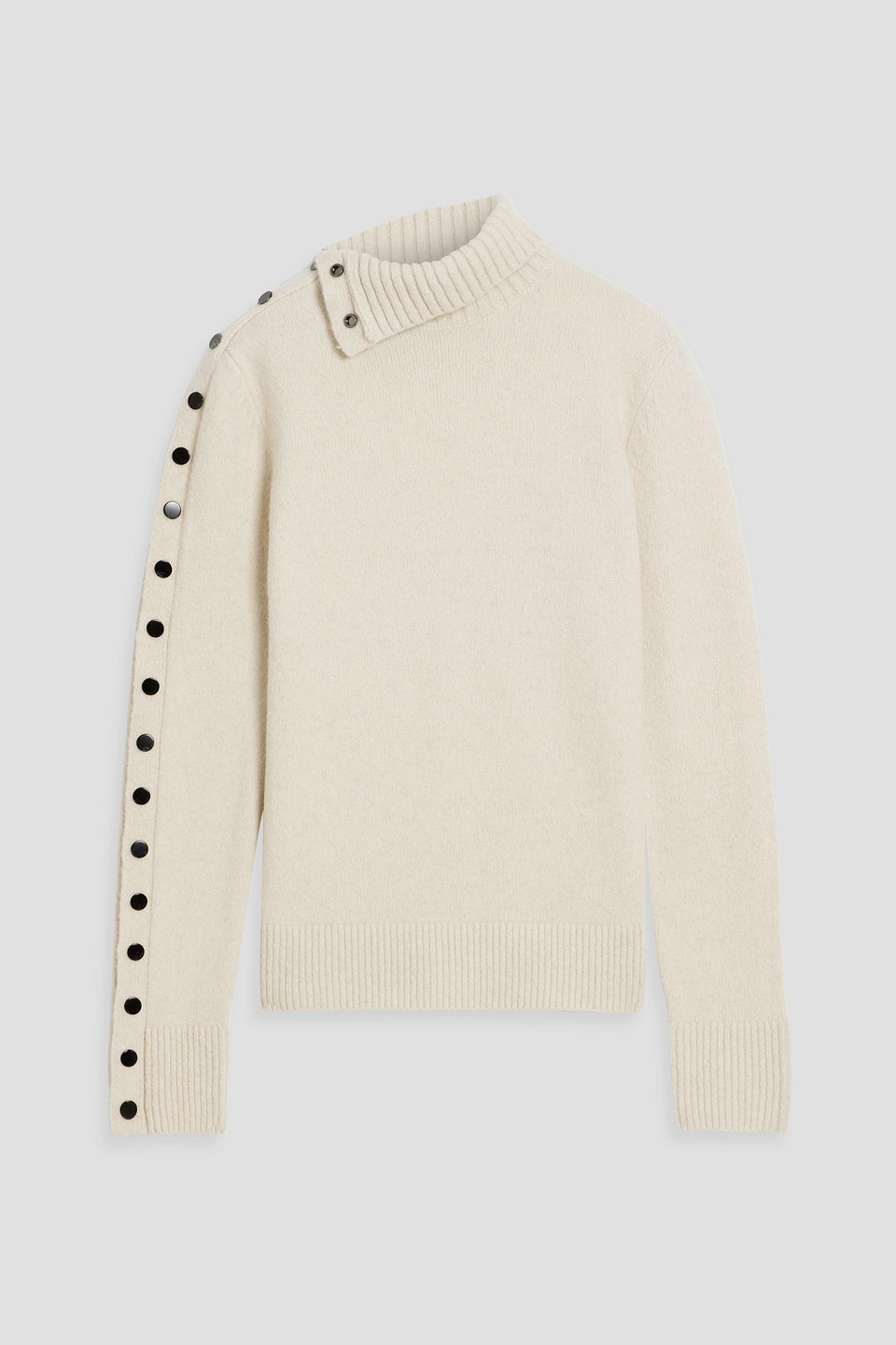 Proenza Schouler Snap-detailed Cashmere-blend Sweater In White