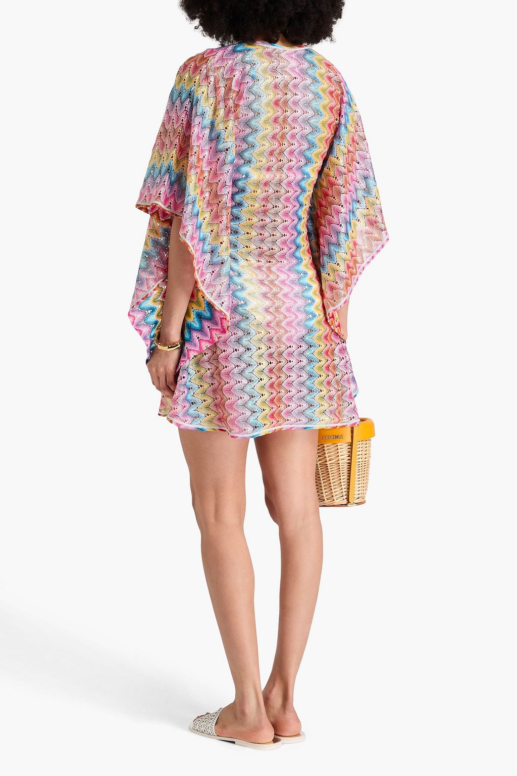 MISSONI 메탈릭 크로셰 니트 코튼 혼방 커버업