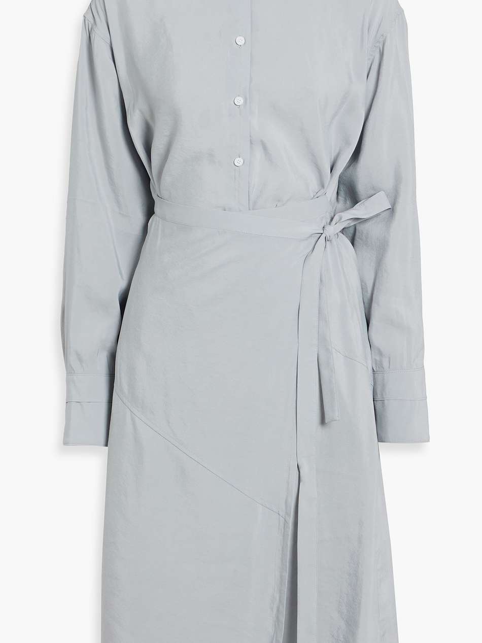 crepe de chine midi shirt dress