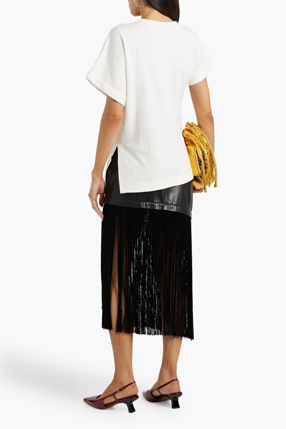 Shop Proenza Schouler French Cotton-blend Terry T-shirt In White