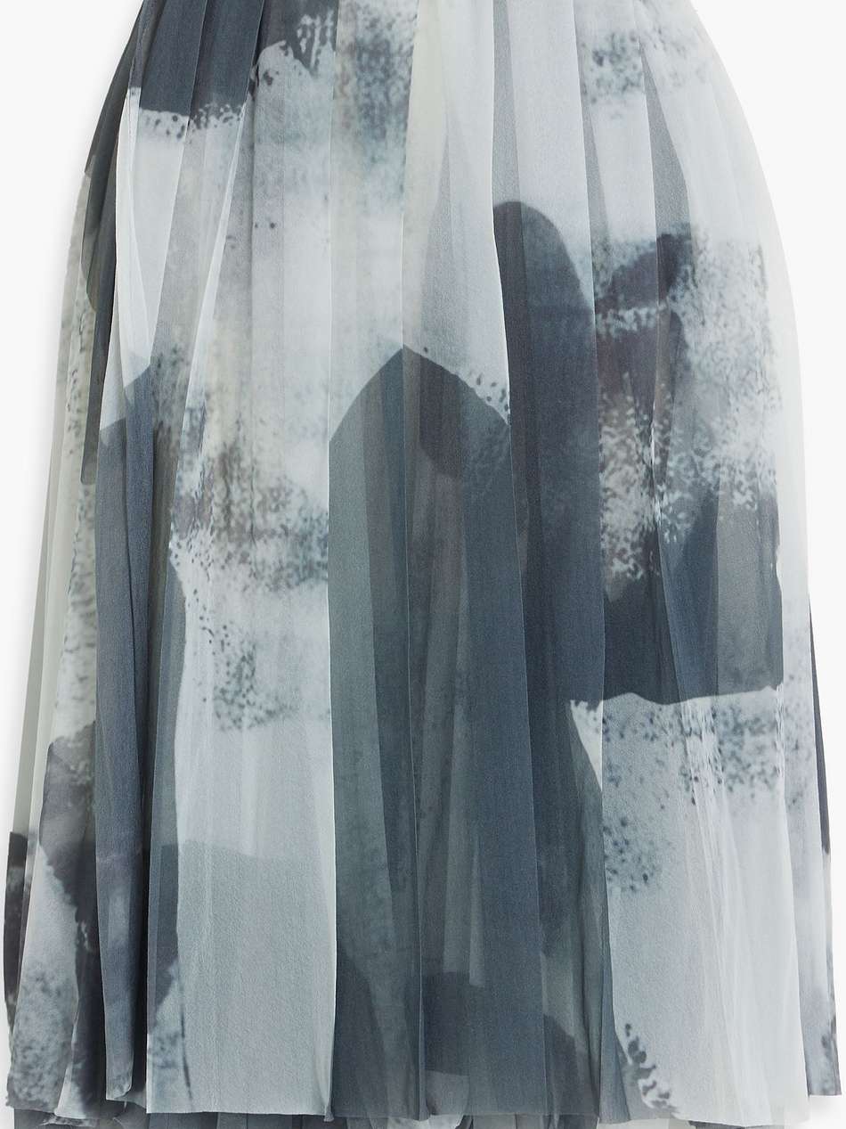 pleated printed chiffon skirt