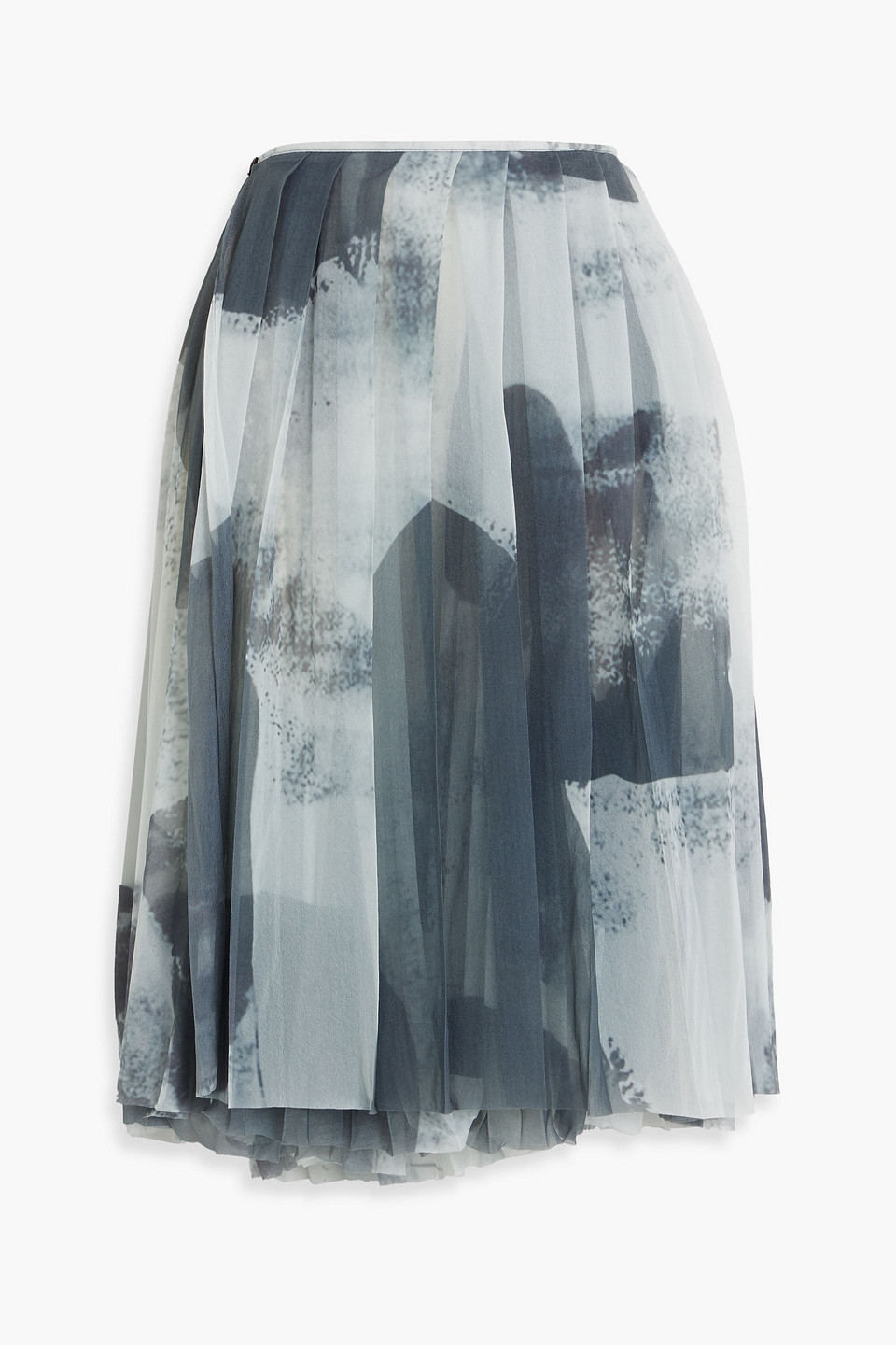Proenza Schouler Pleated Printed Chiffon Skirt In Gray