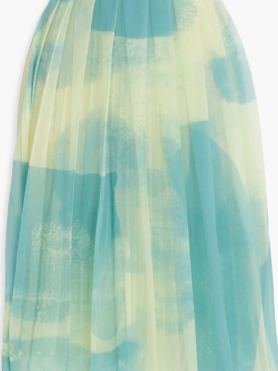 pleated printed chiffon skirt