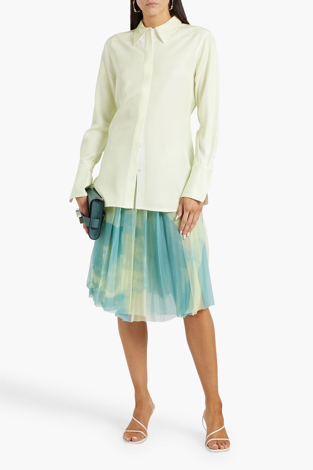 PROENZA SCHOULER Pleated printed chiffon skirt