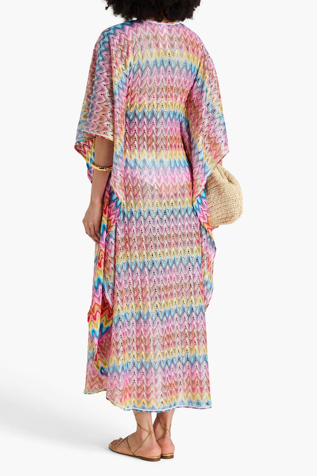 MISSONI Metallic crochet-knit cotton-blend coverup