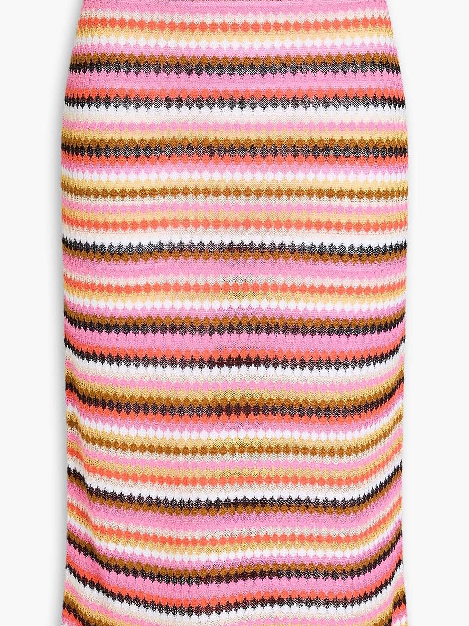 crochet-knit cotton-blend pencil skirt