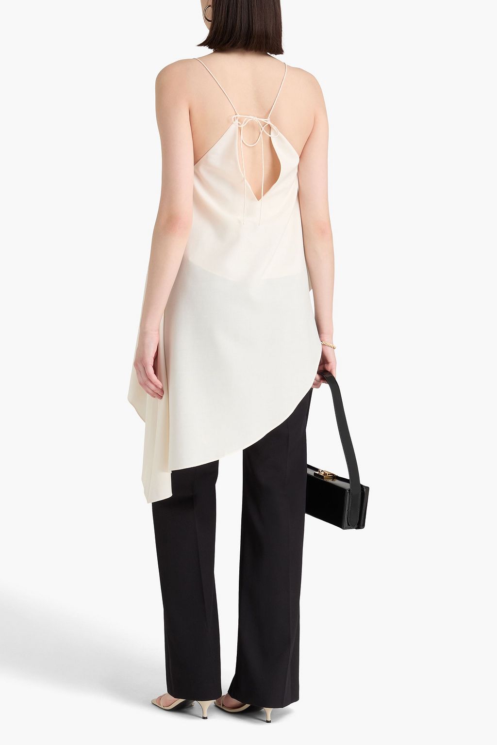 RÓHE Asymmetric wool-blend crepe top