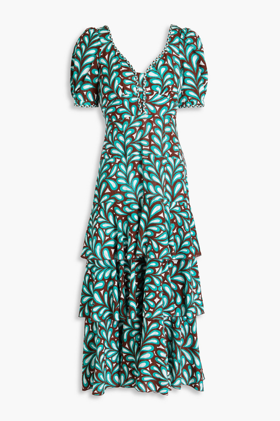 Diane Von Furstenberg Aire Printed Cotton-jacquard Midi Dress