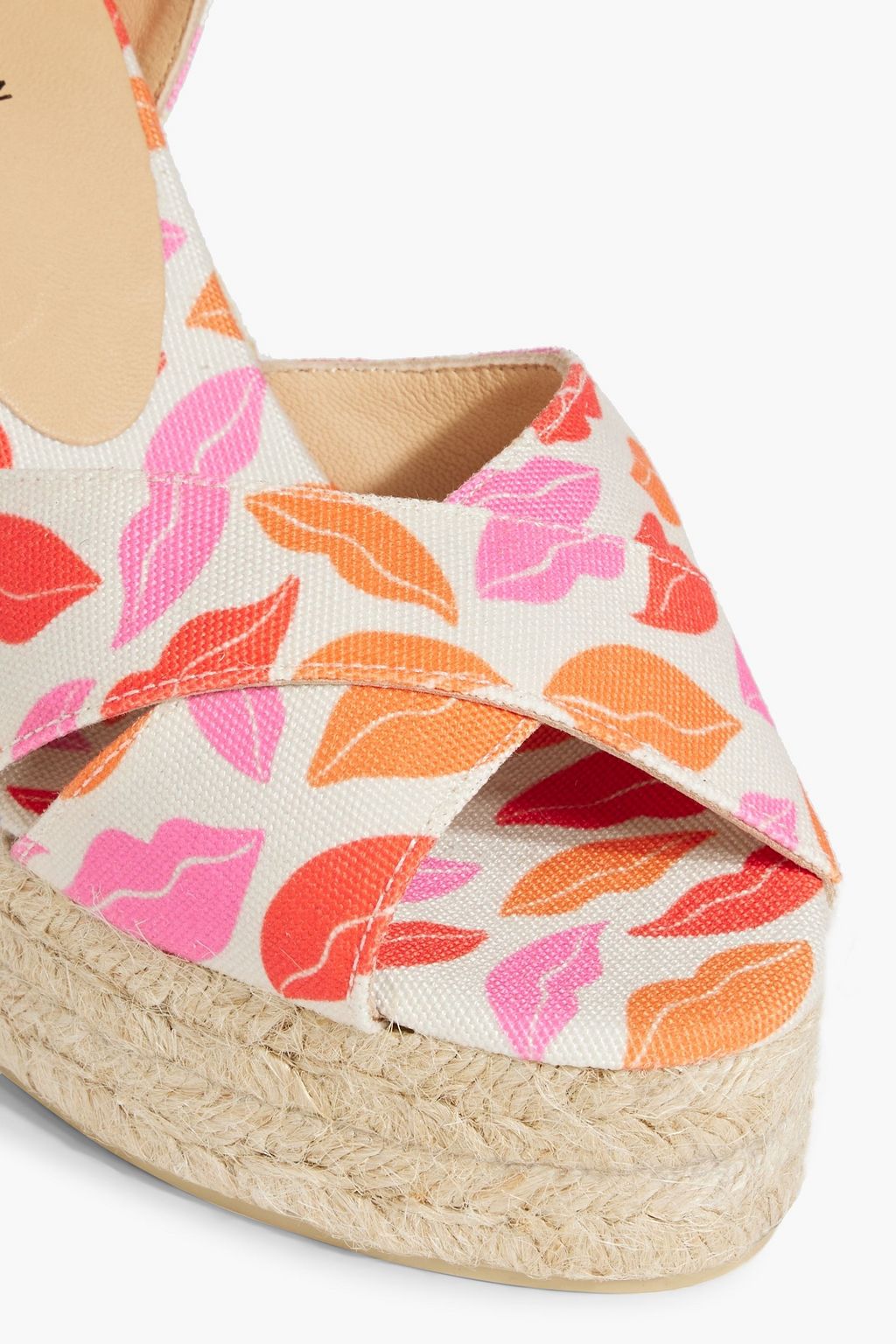 DIANE VON FURSTENBERG X CASTAÑER Blaudell printed canvas espadrille wedge sandals
