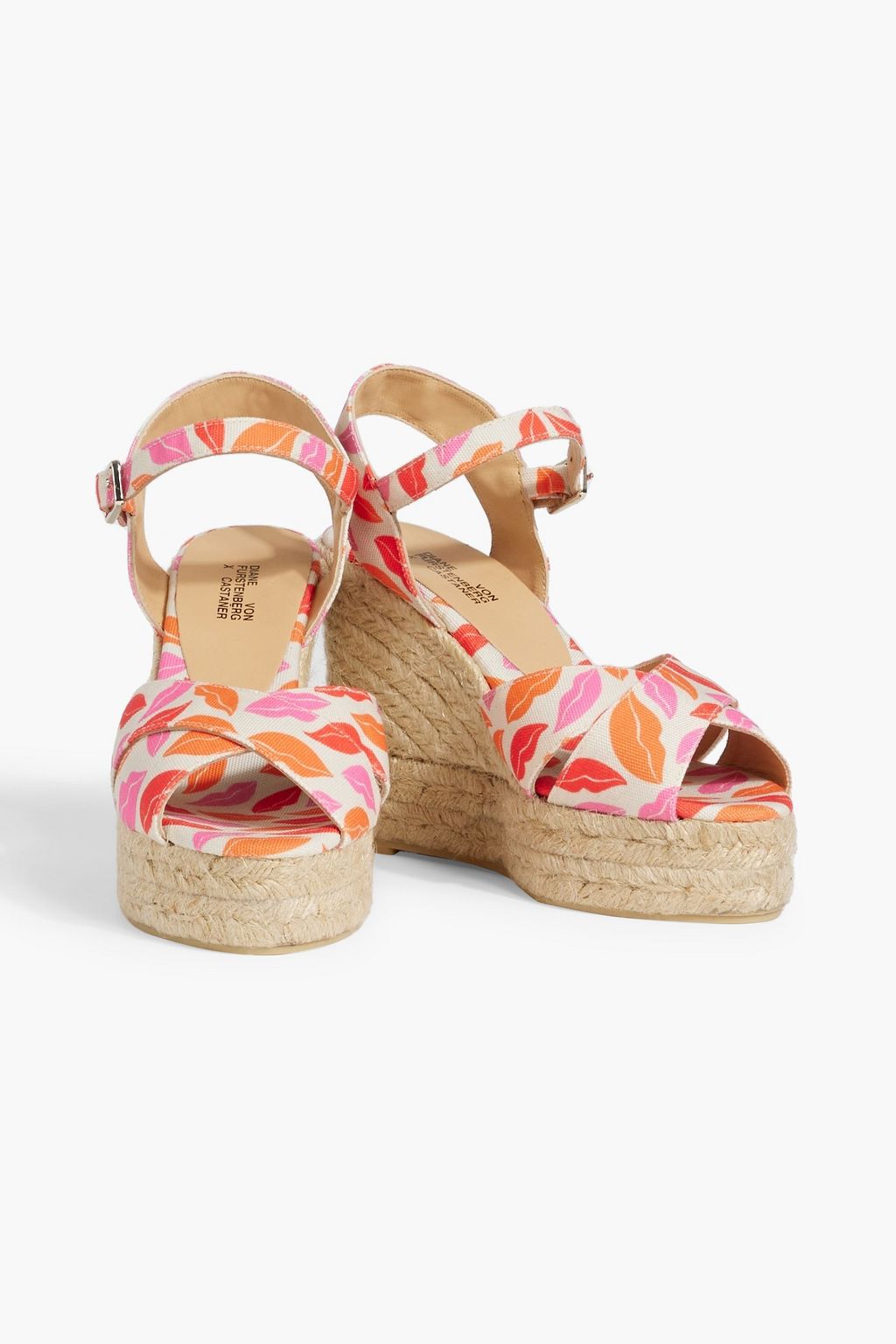 DIANE VON FURSTENBERG X CASTAÑER Blaudell printed canvas espadrille wedge sandals