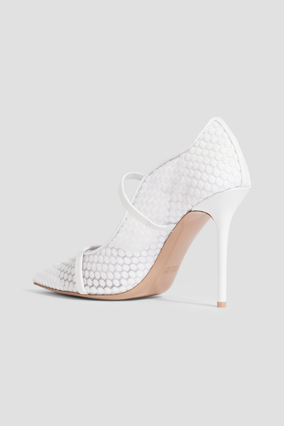 MALONE SOULIERS MAUREEN 100 LEATHER-TRIMMED LACE PUMPS