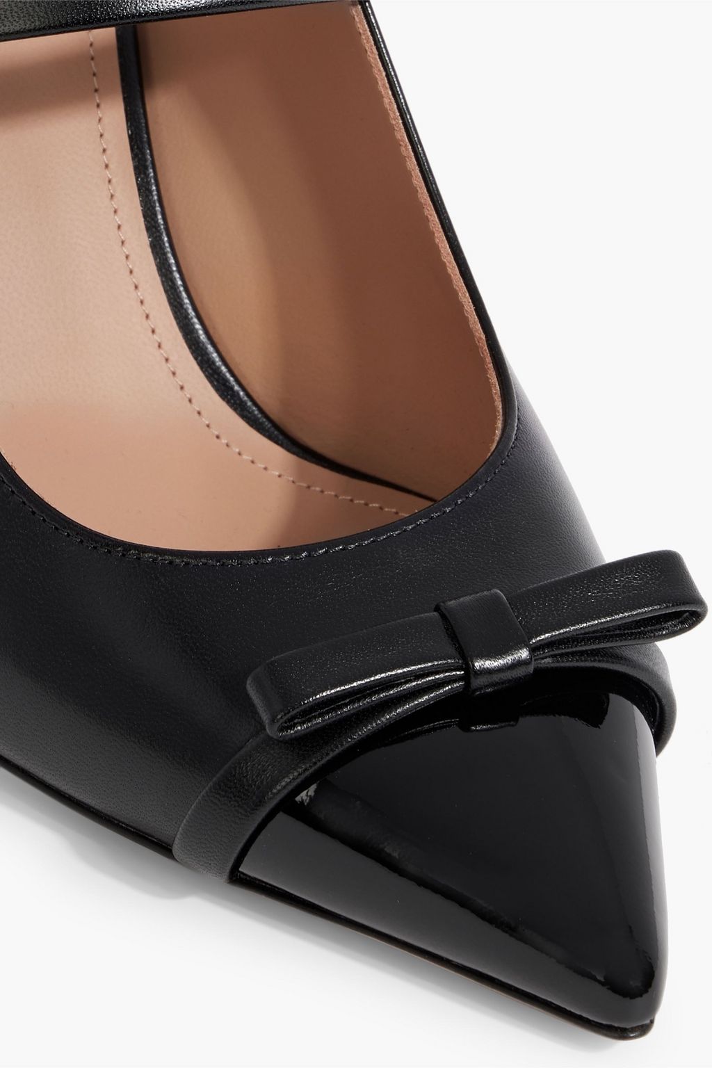 MALONE SOULIERS Blanca 70 bow-detailed leather mules