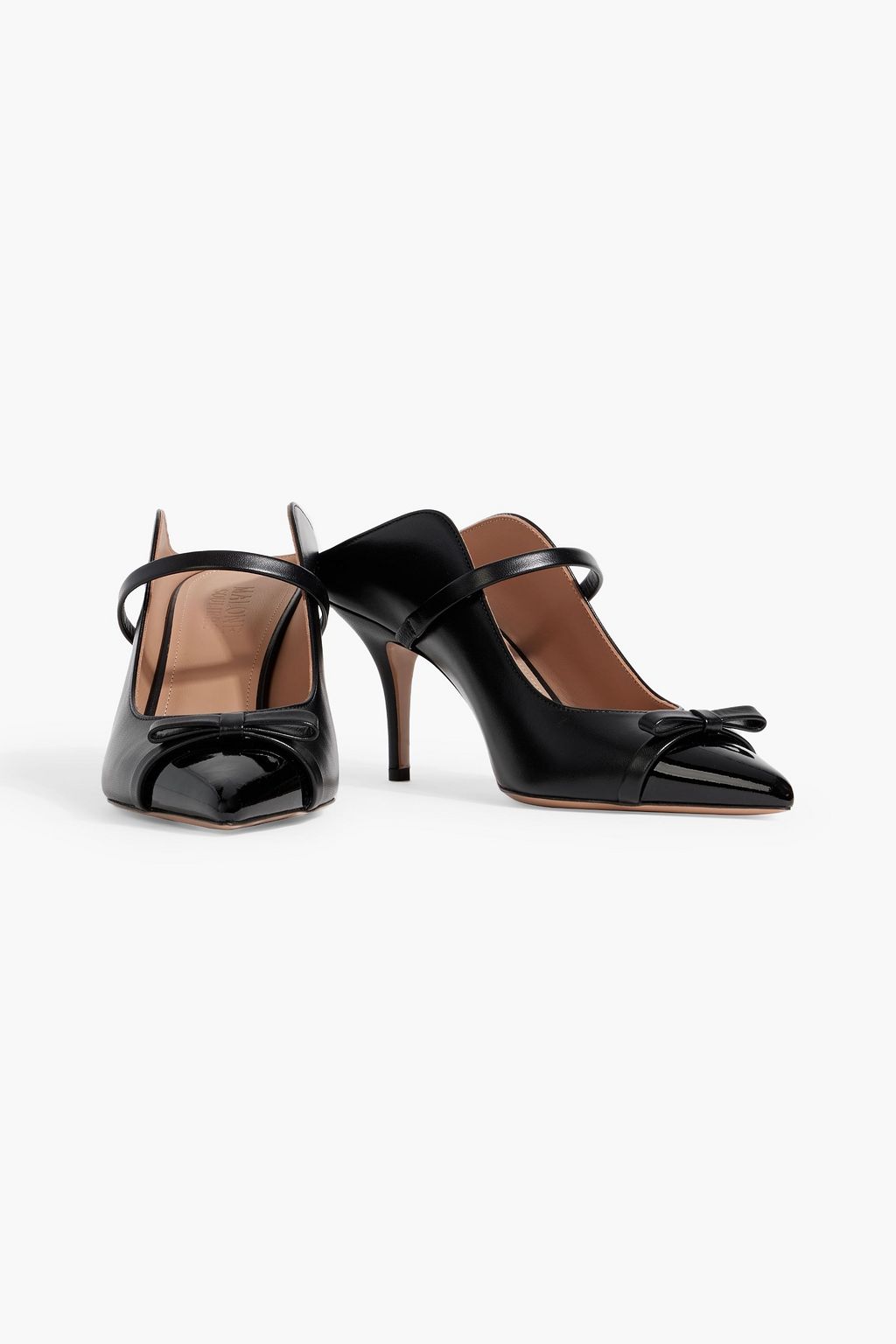 MALONE SOULIERS Blanca 70 bow-detailed leather mules