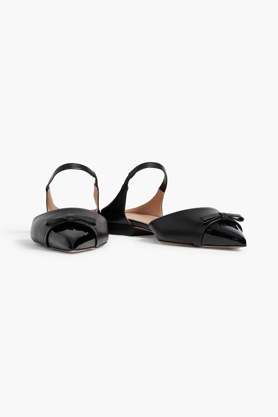 Malone Souliers Blythe 10 Bow-detailed Leather Point-toe Flats In Black