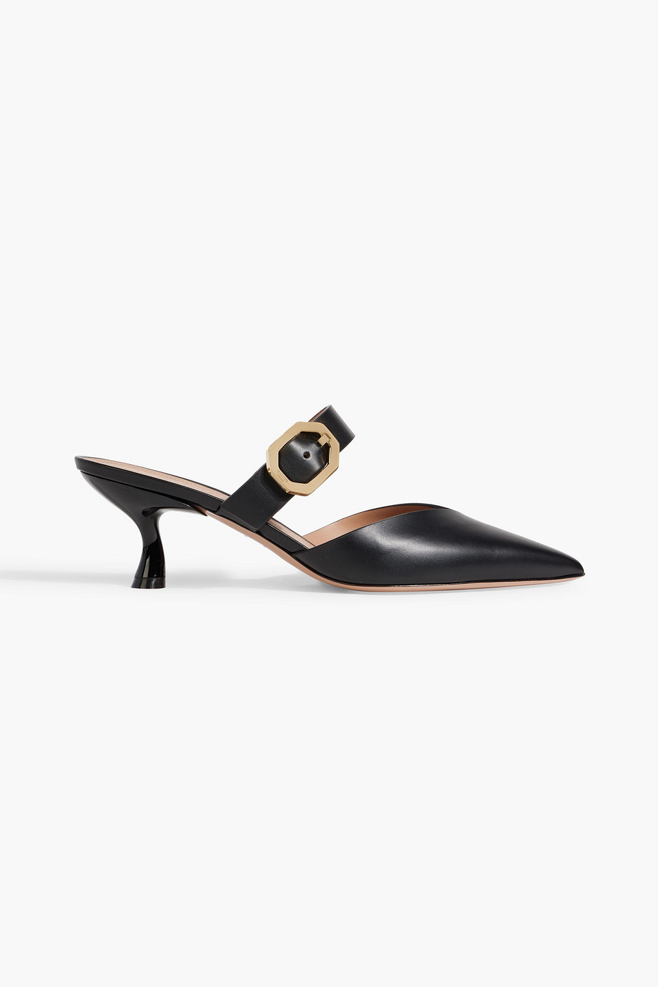 Malone Souliers Phoenix Leather Buckle Mule Pumps In Black