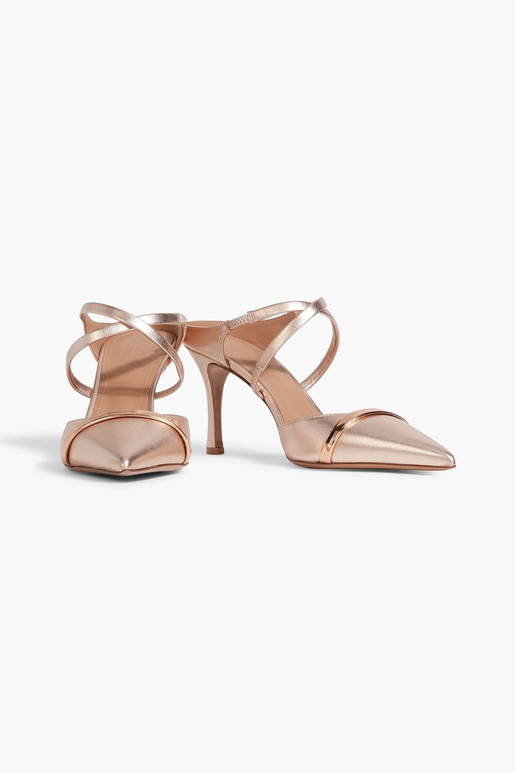 MALONE SOULIERS Yoana 80 metallic leather mules