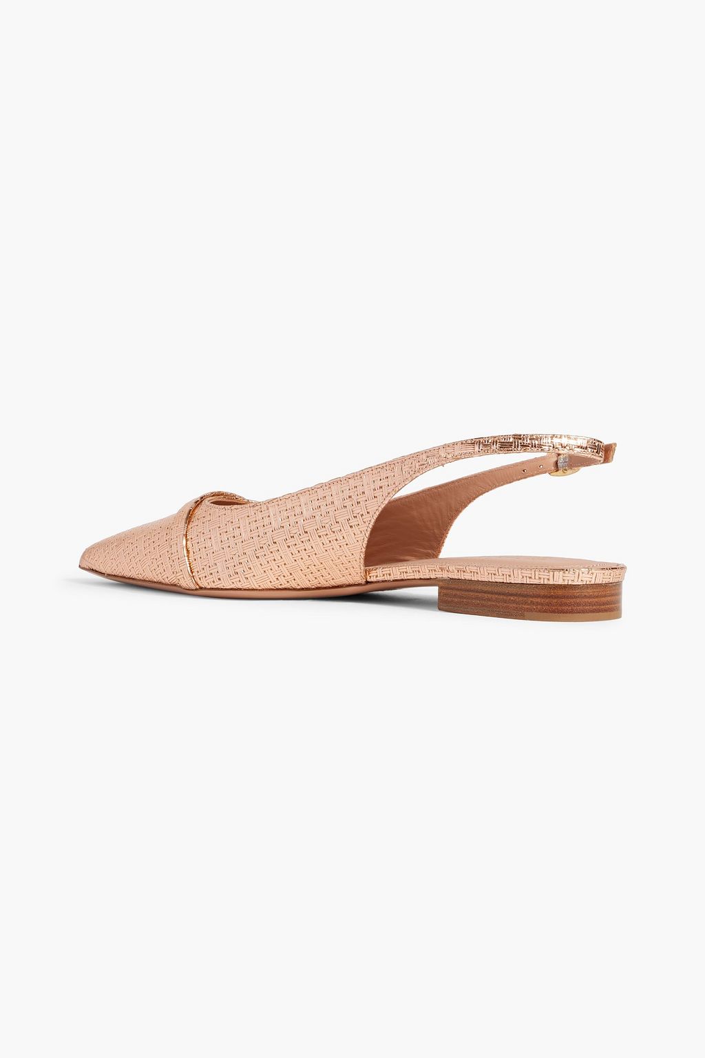 MALONE SOULIERS Jama 10 embossed metallic leather slingback point-toe flats