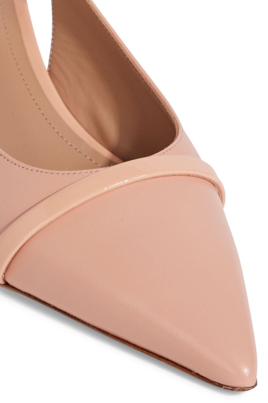 MALONE SOULIERS Jama 45 smooth and patent-leather slingback pumps