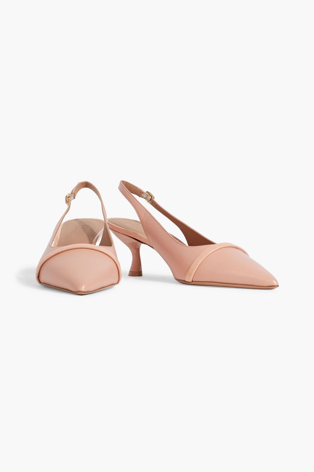 MALONE SOULIERS Jama 45 smooth and patent-leather slingback pumps