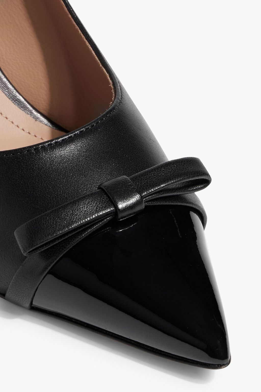 MALONE SOULIERS Beatrix 70 bow-detailed leather pumps