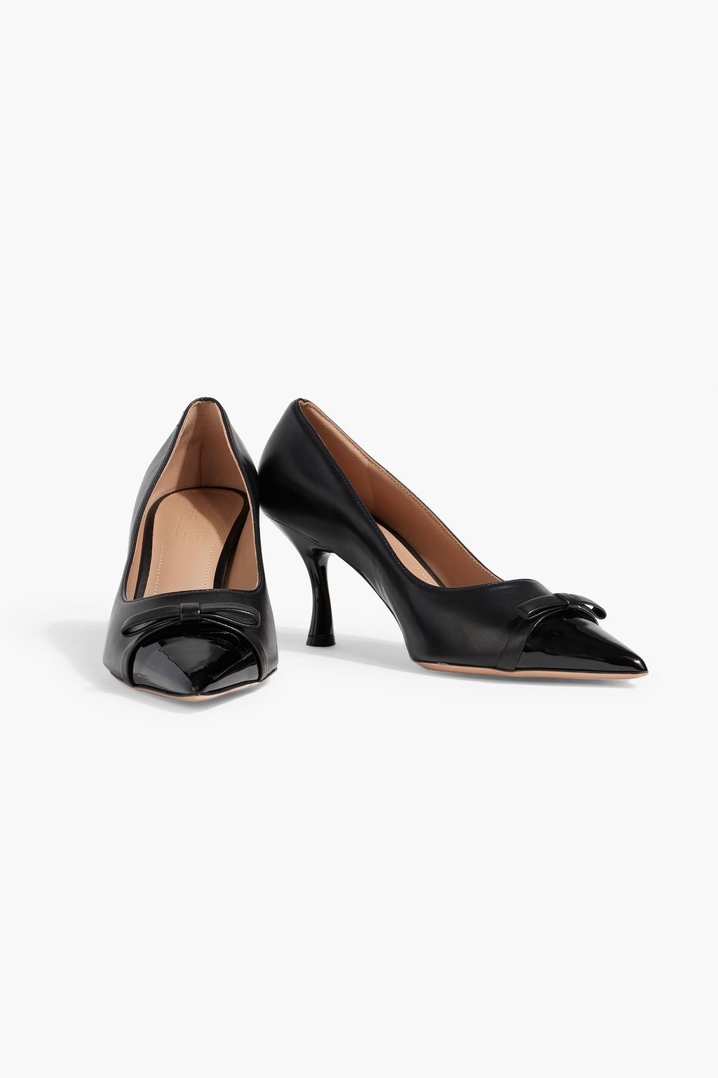 MALONE SOULIERS Beatrix 70 bow-detailed leather pumps