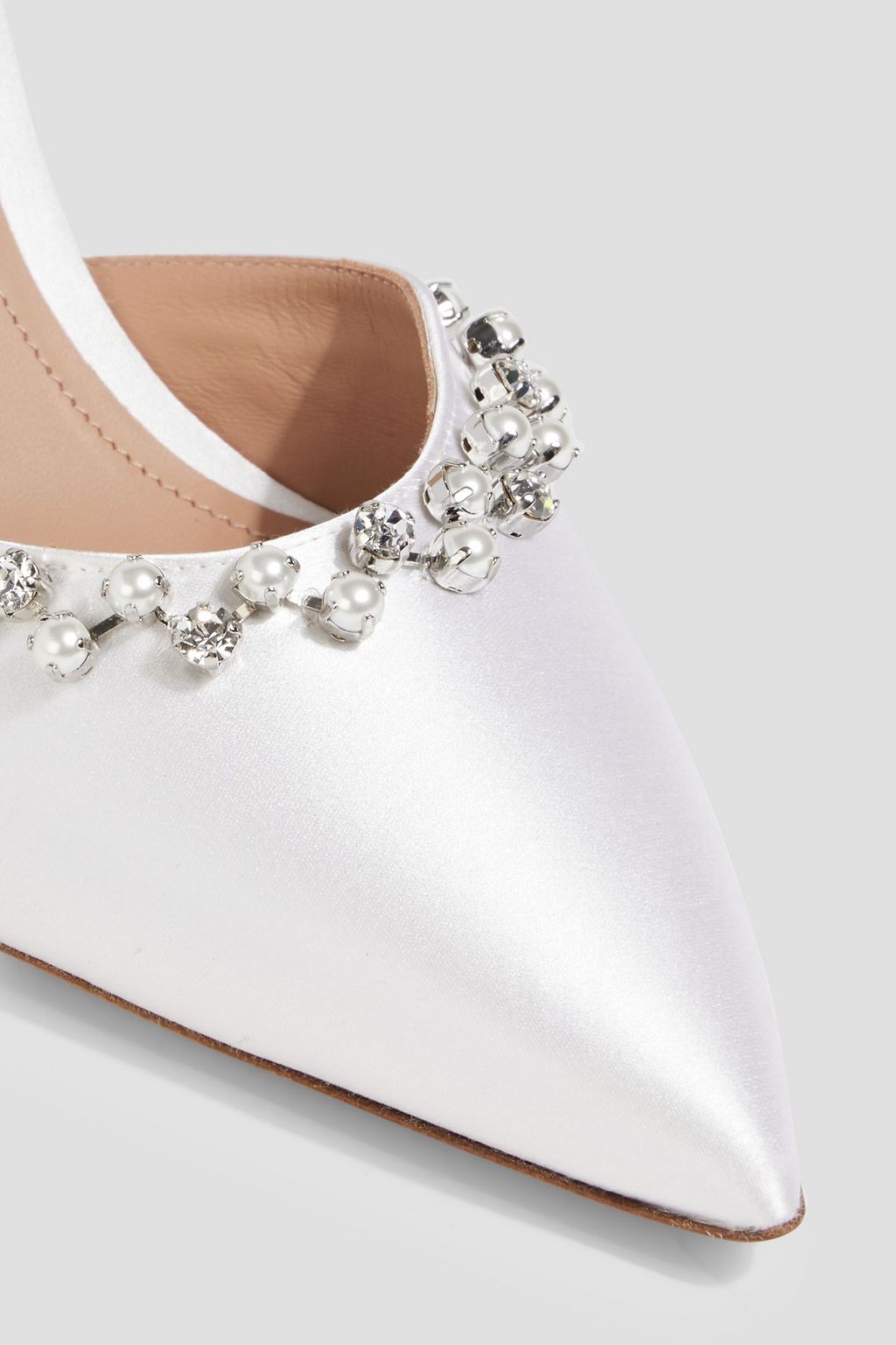 MALONE SOULIERS Gwyn 70 embellished satin mules