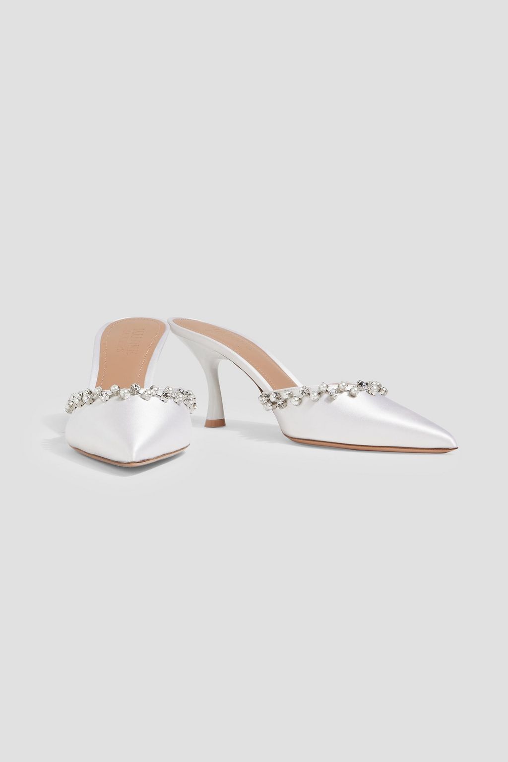 MALONE SOULIERS Gwyn 70 embellished satin mules