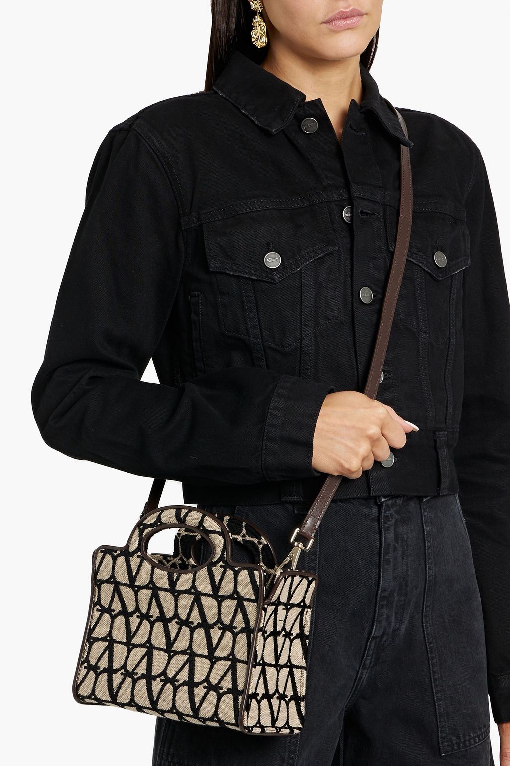 VALENTINO GARAVANI Le Troisième mini canvas-jacquard tote