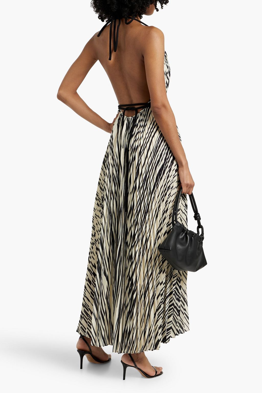PROENZA SCHOULER Frida pleated printed chiffon halterneck maxi dress