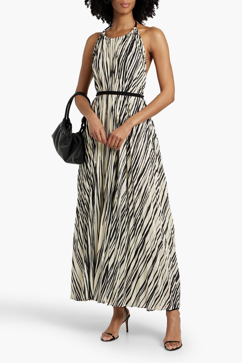 PROENZA SCHOULER Frida pleated printed chiffon halterneck maxi dress