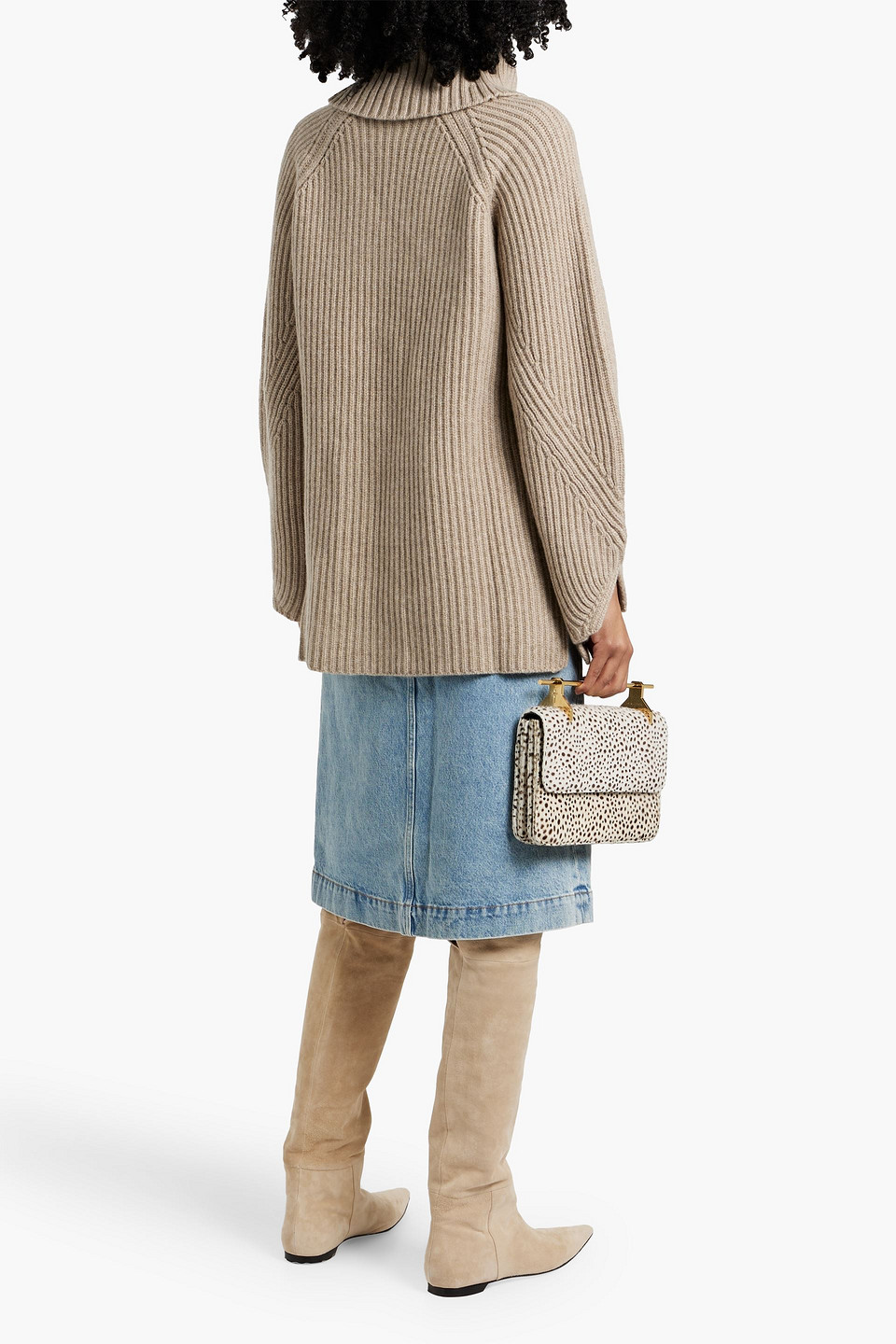 Khaite Fraser Midirock Aus Denim In Hellblauer Denim